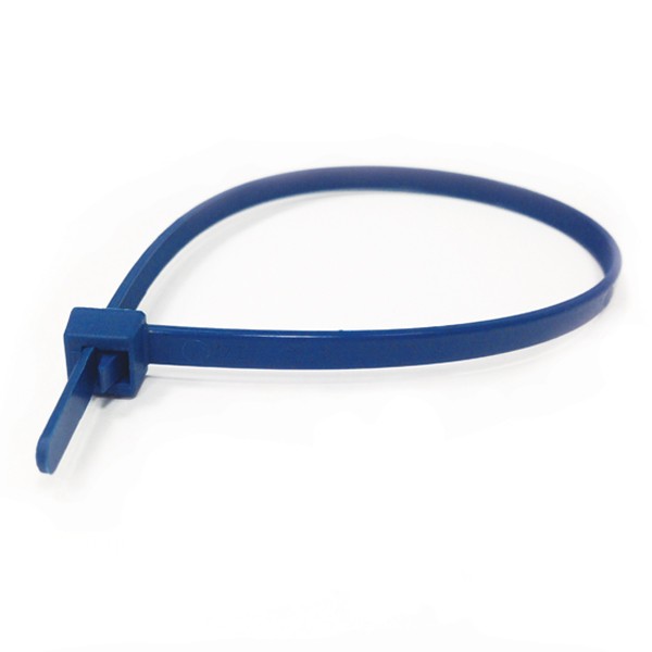 Detectable Releasable Cable Tie, Blue, 250mm