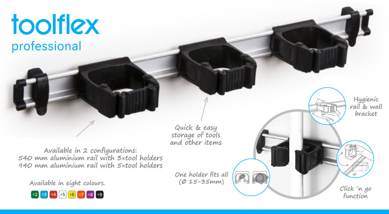 15 – 20mm Toolflex ® x2 White Tool Storage Holder Grips Suitable For The Toolflex Wall Rack System Organiser